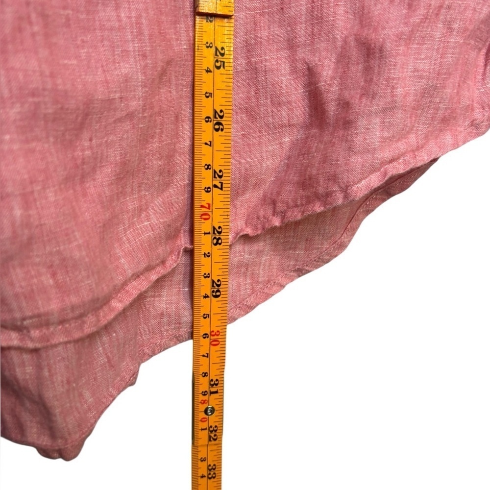 ANTIBES BLANC Linen Casual Salmon Pink Popover Blouse Size XL - Picture 11 of 12